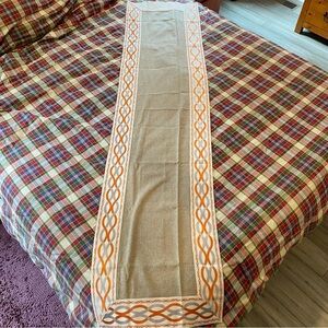 NWT ARTABLE Rectangle Tan Orange Cream Table Runner 16" X 70"